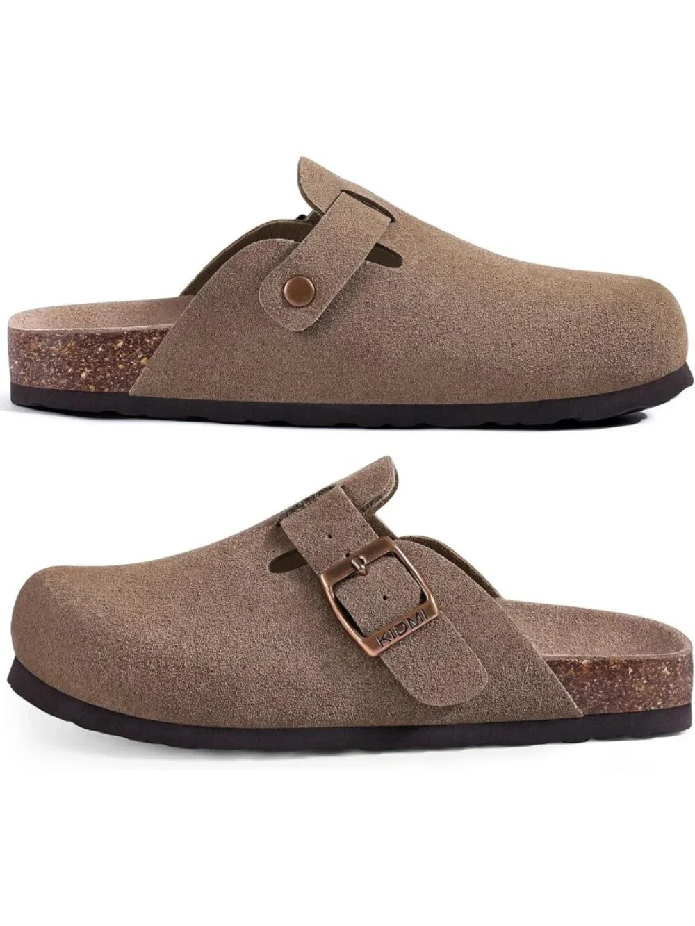 Unisex Vegan Suede Clogs Mules with Comfortable Cork Footbed for Kids